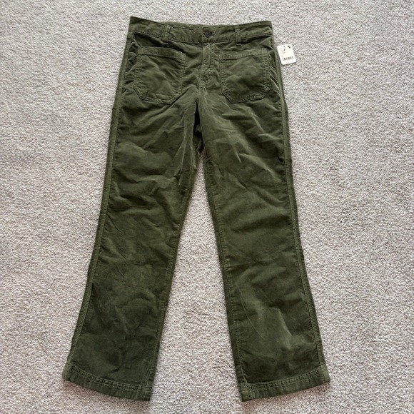 Free People Pants - Free People High Time Kick Flare Pants Womens 8 Green Velvet Boho Casual Funky